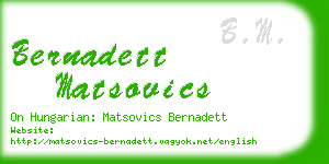 bernadett matsovics business card